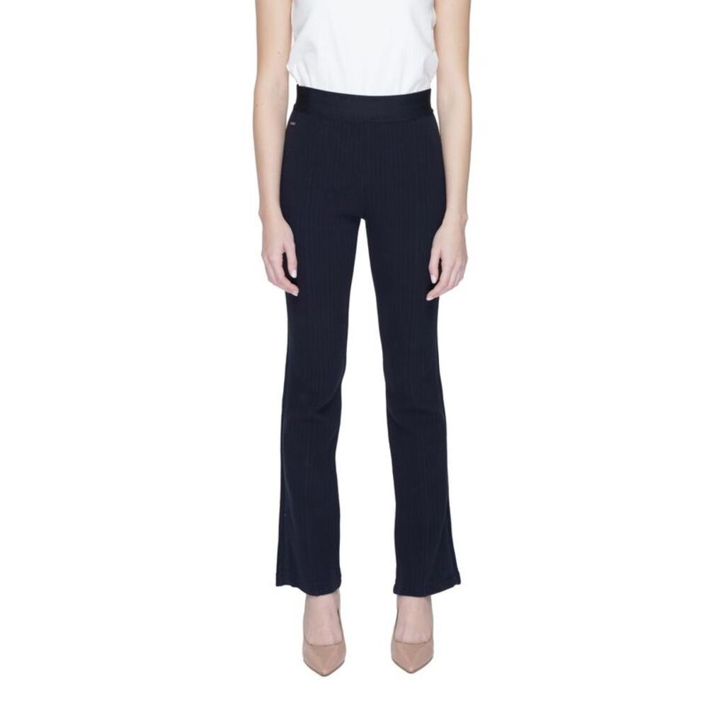 Street One Blue Cotton Flared Women's Pants